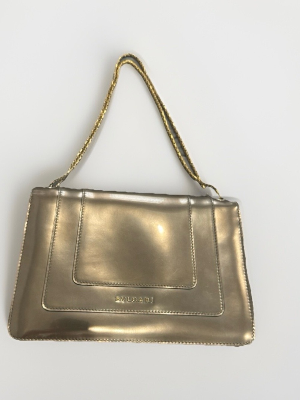 Bvlgari Metallic Gold Shoulder Bag with Serpent Clasp - Picture 2 of 10